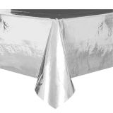 Plastic Tafelkleed Metallic Zilver 
