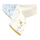 Tafelkleed Metallic Wit - Gouden Sterren
