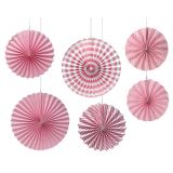 Deco Waaiers Roze 6dlg 