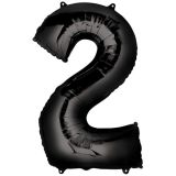 Folieballon 2 Zwart XL 